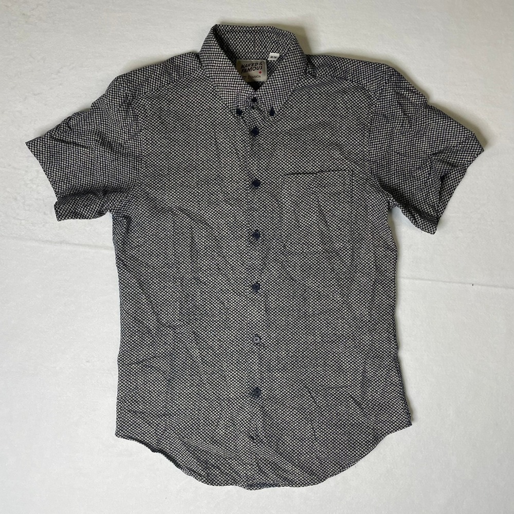 Naked &‎ Famous Button Up Shirt Short Sleeve Pattern Casual Made in Canada M
